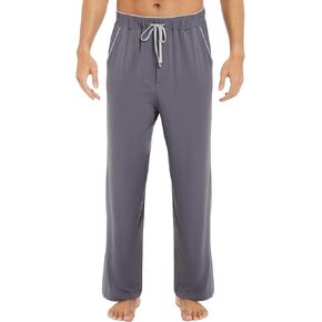 بنطال بيجامة رجالي من GYS - فسكوز مصنوع من الخيزران، بنطال مريح ناعم مع جيوب وجزء سفلي طويل للنوم in Kuwait