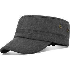 BOTVELA الرجال النساء القطن حك الجيش قبعة قابل للتعديل قبعة عسكرية خمر قبعة مسطحة in Kuwait