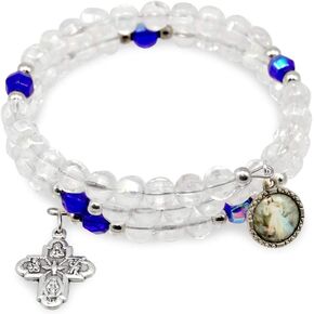 Wrap Around Rosary Bracelet Four Way Cross