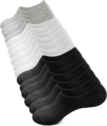 مجموعة من 8 جوارب للنساء من Eliamo مكونة من 8 جوارب بدون عرض، جوارب للنساء بقصة منخفضة وخط قارب مسطح مانع للانزلاق in Kuwait