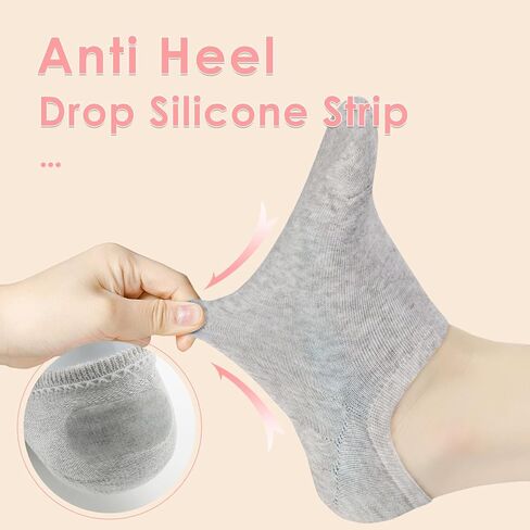 مجموعة من 8 جوارب للنساء من Eliamo مكونة من 8 جوارب بدون عرض، جوارب للنساء بقصة منخفضة وخط قارب مسطح مانع للانزلاق in Kuwait