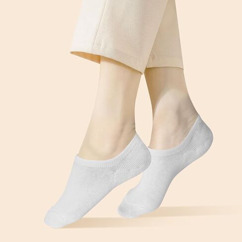 مجموعة من 8 جوارب للنساء من Eliamo مكونة من 8 جوارب بدون عرض، جوارب للنساء بقصة منخفضة وخط قارب مسطح مانع للانزلاق in Kuwait