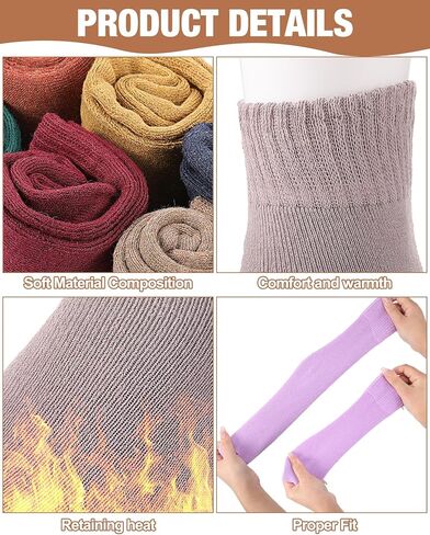 Suhine 60 Pairs Womens Cotton Socks Crew Men Thick Knit Vintage Warm Crew Winter Socks Boot Socks Thermal Socks Solid Color Socks Above Ankle for Casual Christmas Gifts in Saudi Arabia