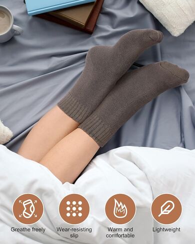 Suhine 60 Pairs Womens Cotton Socks Crew Men Thick Knit Vintage Warm Crew Winter Socks Boot Socks Thermal Socks Solid Color Socks Above Ankle for Casual Christmas Gifts in Saudi Arabia
