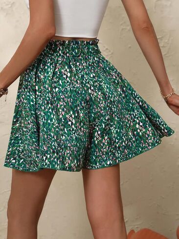 Milumia Women's Ditsy Floral Elastic Waist Skort Ruffle Hem Boho Short Skirt Skorts in Saudi Arabia