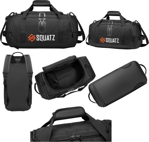 SQUATZ Travel Duffle Backpack - Convertible Foldable Gym Carry On Bag, Adjustable and Removable Shoulder Strap, Spacious Shoe Compartment and Multiple Pockets, Luxury Fashion Bag Travel, Gym, Vacation in Saudi Arabia