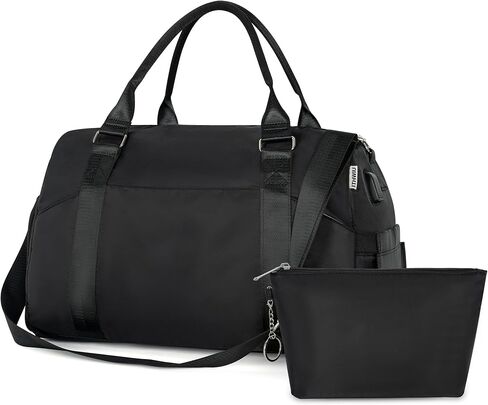 حقيبة سفر رياضية من ITHWIU للنساء، حقيبة صالة الألعاب الرياضية مع منفذ شحن USB، حقيبة ليلية لعطلة نهاية الأسبوع مع جيب مبلل وحجرة أحذية للنساء، صالة الألعاب الرياضية، اليوغا، السفر (وردي) in Kuwait