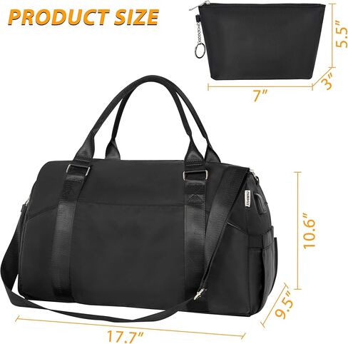 حقيبة سفر رياضية من ITHWIU للنساء، حقيبة صالة الألعاب الرياضية مع منفذ شحن USB، حقيبة ليلية لعطلة نهاية الأسبوع مع جيب مبلل وحجرة أحذية للنساء، صالة الألعاب الرياضية، اليوغا، السفر (وردي) in Kuwait