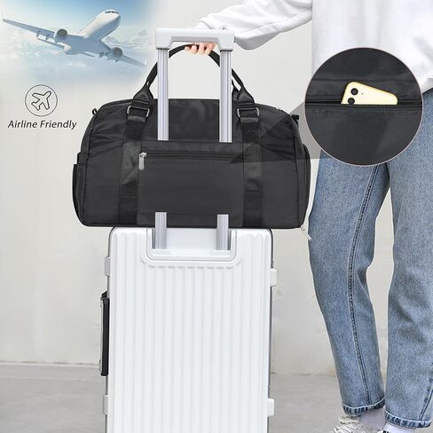 حقيبة سفر رياضية من ITHWIU للنساء، حقيبة صالة الألعاب الرياضية مع منفذ شحن USB، حقيبة ليلية لعطلة نهاية الأسبوع مع جيب مبلل وحجرة أحذية للنساء، صالة الألعاب الرياضية، اليوغا، السفر (وردي) in Kuwait