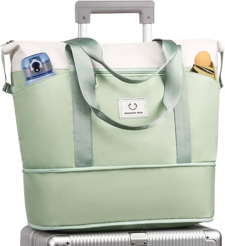 حقيبة ASKSKY الليلية، حقيبة سفر قابلة للتوسيع مع حقيبة تروللي وحقيبة كمبيوتر محمول، حقيبة صالة الألعاب الرياضية بجيب جاف منفصل ورطب في عطلة نهاية الأسبوع in Kuwait