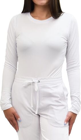 Green Town Scrubs للنساء - تي شيرت تحتي بأكمام طويلة، فائق النعومة، قماش مطاطي، خفيف الوزن، سهل العناية in Saudi Arabia