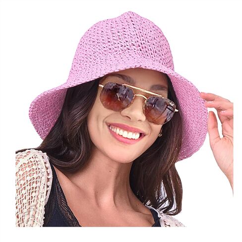 HZEYN إمرأة القش قبعة واسعة حافة المنشعب القش دلو قبعة الشمس Packable قبعات الشاطئ المرنة للنساء الصيف إكسسوارات السفر in Saudi Arabia