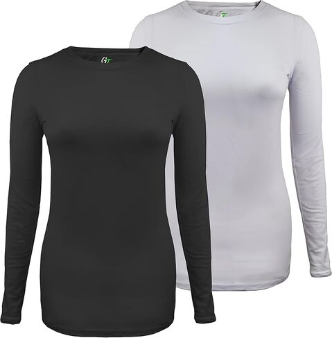 Green Town Scrubs للنساء - تي شيرت تحتي بأكمام طويلة، فائق النعومة، قماش مطاطي، خفيف الوزن، سهل العناية in Saudi Arabia
