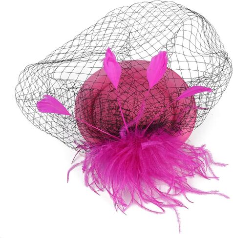 الفاسناتور القبعات للنساء الحجاب ريشة قطع زينة مشبك شعر حفلة الشاي صندوق حبوب ديربي قبعة كنتاكي الزفاف زهرة شبكة in Kuwait