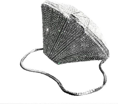 DEBIMY Rhinestone Evening Bag 3D Diamond Shape Crystal Clutch Purse for Wedding Formal Party in Saudi Arabia