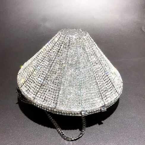DEBIMY Rhinestone Evening Bag 3D Diamond Shape Crystal Clutch Purse for Wedding Formal Party in Saudi Arabia