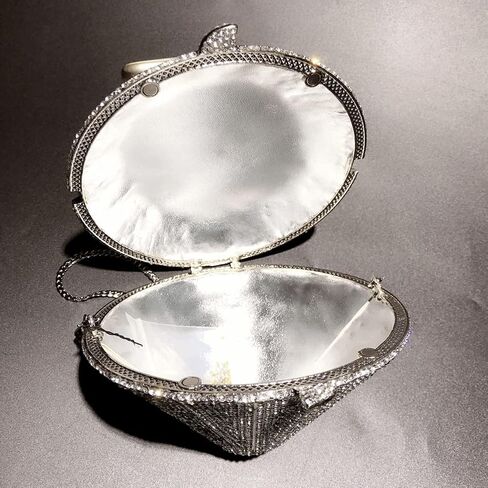 DEBIMY Rhinestone Evening Bag 3D Diamond Shape Crystal Clutch Purse for Wedding Formal Party in Saudi Arabia