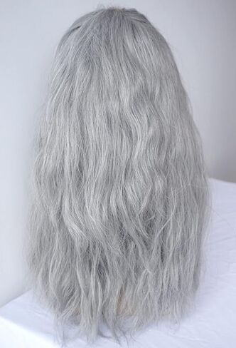 شعر مستعار رمادي للرجال، زي ويتشر، شعر مستعار صناعي مجعد لحفلات الهالوين (رمادي C) in Kuwait