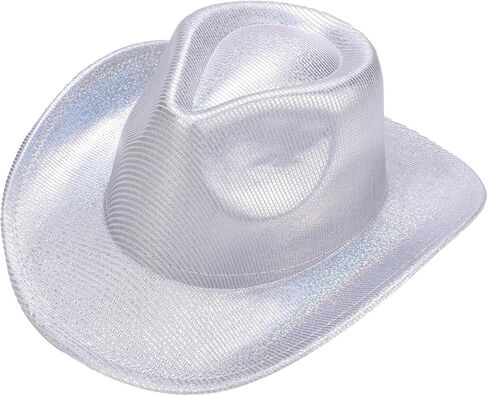 قبعة رعاة البقر LiuSuper Disco، قبعات رعاة البقر ذات الترتر اللامع للمهرجانات الموسيقية والحفلات وقبعة رعاة البقر وقبعات راعية البقر للنساء والرجال in Kuwait