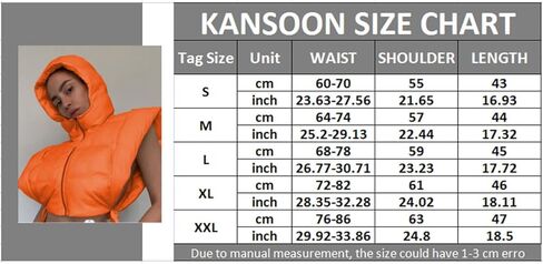 سترة منتفخة للنساء من KANSOON مع غطاء للرأس بدون أكمام وسحاب ومبطن منتفخ وسترات شتوية دافئة in Kuwait