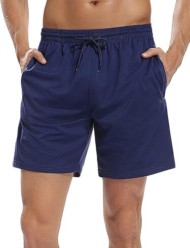 شورت Nonwe Gym للرجال شورت رياضي بخصر مطاطي مع جيوب بسحاب ورباط in Kuwait