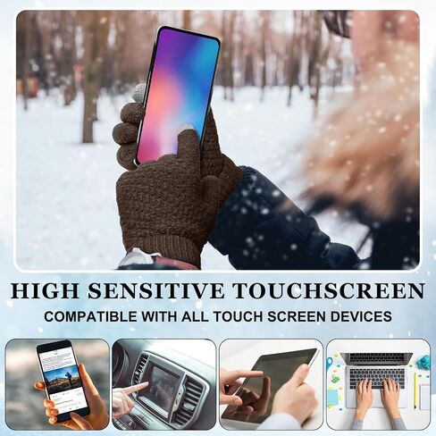 Geyoga 20 Pcs Winter Hat Scarf Gloves and Ear Warmer Set, Knit Beanie Hat Touch Screen Gloves Neck Scarves Ear Muffs Warm for Men Women Cold Weather in Saudi Arabia