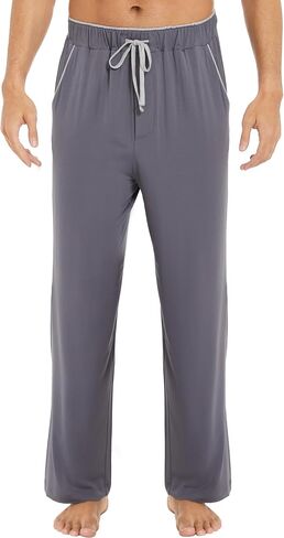 بنطال بيجامة رجالي من GYS - فسكوز مصنوع من الخيزران، بنطال مريح ناعم مع جيوب وجزء سفلي طويل للنوم in Kuwait