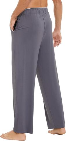 بنطال بيجامة رجالي من GYS - فسكوز مصنوع من الخيزران، بنطال مريح ناعم مع جيوب وجزء سفلي طويل للنوم in Kuwait