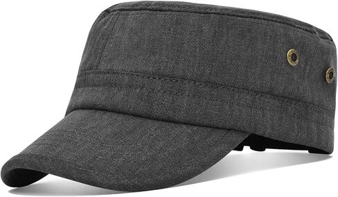 BOTVELA الرجال النساء القطن حك الجيش قبعة قابل للتعديل قبعة عسكرية خمر قبعة مسطحة in Kuwait