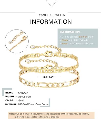 Dainty Layered Gold Chain Bracelet for Women 14K Gold Plated Handmade Adjustable Bracelet Satellite Beads Oval Mariner Figaro Link Chain Bracelets Minimalist Layering Stacking Jewelry Gift for Women in Saudi Arabia