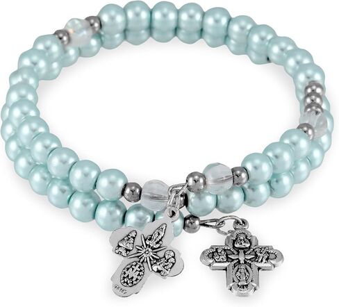 Wrap Around Rosary Bracelet Four Way Cross in Kuwait