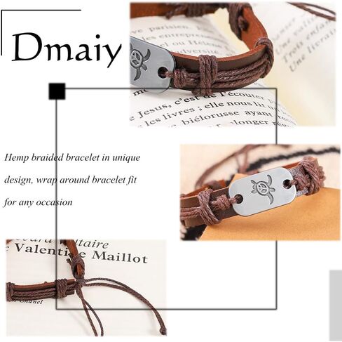 أساور Dmaiy من الجلد على شكل سلحفاة على شكل حيوان البحر، أساور منسوجة، مجوهرات معصم ساحرة عتيقة للنساء والرجال in Kuwait