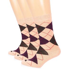 Hugh Ugoli Women's Cotton Argyle Crew Socks | Fun Colorful, Patterned Trouser or Dress Socks, Shoe Size 6 to 12, 3 or 4 Pairs