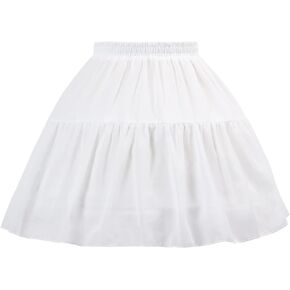 3 تنورة طوقية تحتية قصيرة قصيرة من الكرينولين نصف زلة ثوب تحتي تنورة داخلية سهلة الارتداء للوليتا كوزبلاي أبيض، مقاس واحد, أبيض, One Size in Kuwait