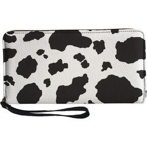 Binienty Womens Zipper Wallet, PU Leather Wristlet Purse, Zip Around Card Holder Organizer Clutch Handbag