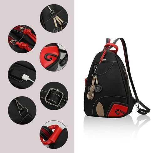 Eshow Small Backpack Purse for Women PU Leather Women's Backpack 2 Way Convertible Casual Backpacks Hobo Handbag-2 Pcs in Kuwait
