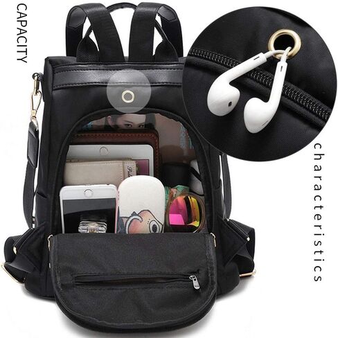 حقيبة ظهر نسائية مضادة للماء ومضادة للسرقة حقيبة كتف مدرسية خفيفة الوزن in Kuwait