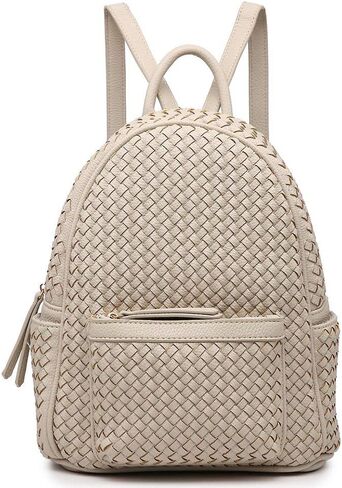 SHOMICO Woven Backpack for Women Trendy Daypacks Stylish Backpack Purse Women's Fashion Handbag for Travel Vacation (Small Camel Woven) in Saudi Arabia