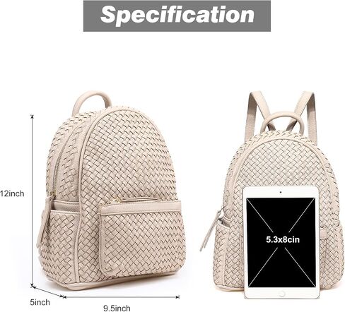 SHOMICO Woven Backpack for Women Trendy Daypacks Stylish Backpack Purse Women's Fashion Handbag for Travel Vacation (Small Camel Woven) in Saudi Arabia