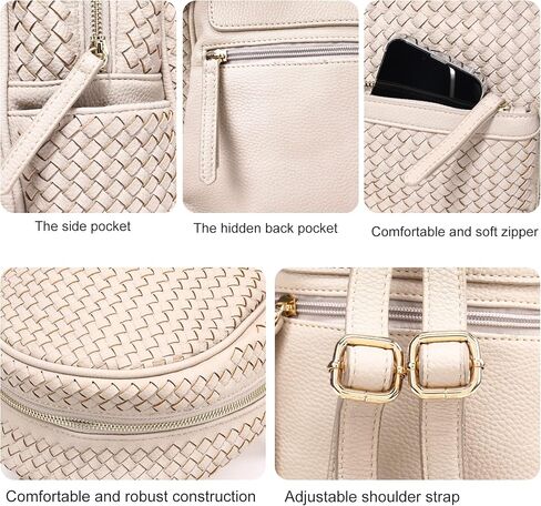 SHOMICO Woven Backpack for Women Trendy Daypacks Stylish Backpack Purse Women's Fashion Handbag for Travel Vacation (Small Camel Woven) in Saudi Arabia