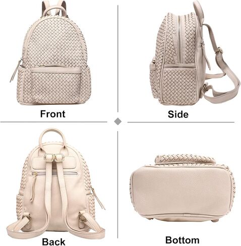 SHOMICO Woven Backpack for Women Trendy Daypacks Stylish Backpack Purse Women's Fashion Handbag for Travel Vacation (Small Camel Woven) in Saudi Arabia