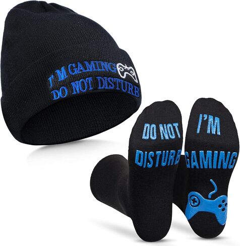 Do Not Disturb Gaming Socks Novelty Gamer Hat Funny Unisex Socks Cap for Kid Teen Men Women Game Lovers in Saudi Arabia