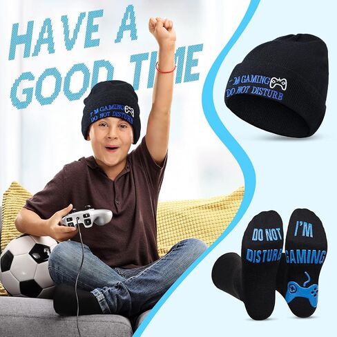 Do Not Disturb Gaming Socks Novelty Gamer Hat Funny Unisex Socks Cap for Kid Teen Men Women Game Lovers in Saudi Arabia