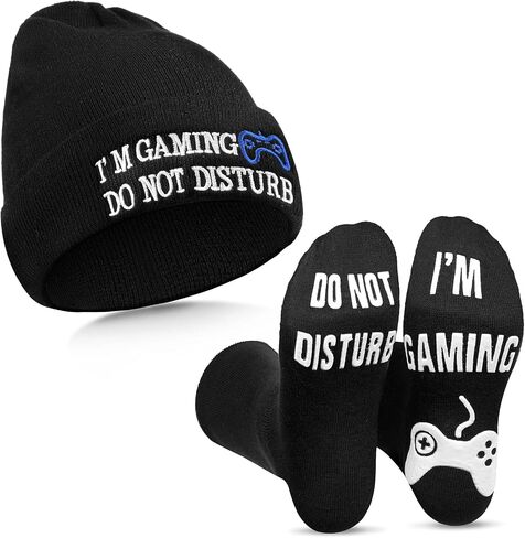 Do Not Disturb Gaming Socks Novelty Gamer Hat Funny Unisex Socks Cap for Kid Teen Men Women Game Lovers in Saudi Arabia