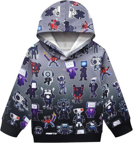 Piosuny Titan TV Man هوديس للأطفال تيتان مصور سويت شيرت المتحدث سترة ملابس لمدة 5-12 سنة in Kuwait