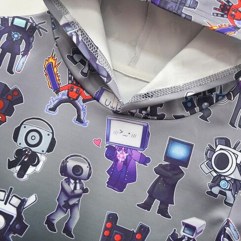 Piosuny Titan TV Man هوديس للأطفال تيتان مصور سويت شيرت المتحدث سترة ملابس لمدة 5-12 سنة in Kuwait