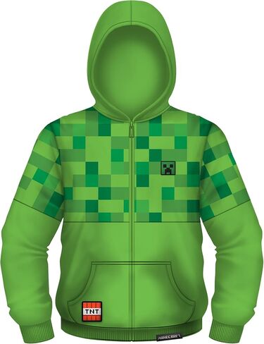 سترة بغطاء للرأس بسحاب مطرزة من Minecraft Boys Creeper Camo in Saudi Arabia