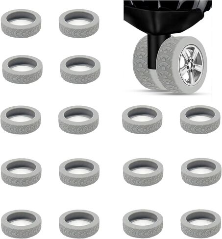 FABULWAY 16PCS Luggage Wheel Covers, Upgraded Luggage Suitcase Wheels Protector Covers, Luggage Caster Silicone Cover, Carry on Luggage Wheel Protective Covers for Most Luggage Wheel (Black) in Saudi Arabia