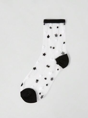 Verdusa Women's 5 Pairs Sheer Socks Mesh Crew Socks Transparent See Through Tulle Socks in Kuwait