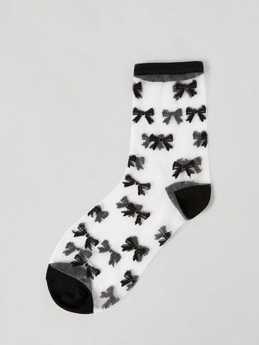 Verdusa Women's 5 Pairs Sheer Socks Mesh Crew Socks Transparent See Through Tulle Socks in Kuwait